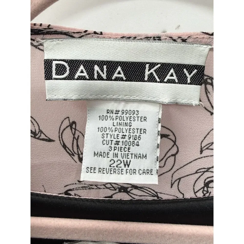 Dana Kay 2 Pc Jacket Tank Set 22W Pink Floral Career Church Cottagecore NWT